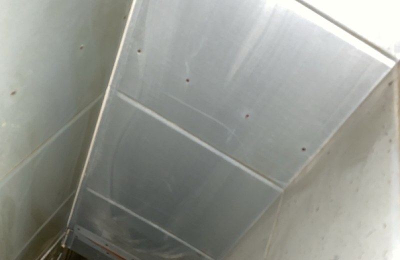 Rooftop kitchen extract fan and ductwork in Ashbourne