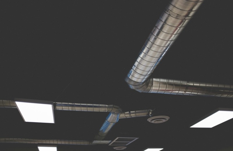 Rooftop kitchen extract fan and ductwork in Beeston