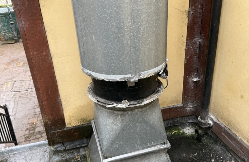 Rooftop kitchen extract fan and ductwork in Billingham