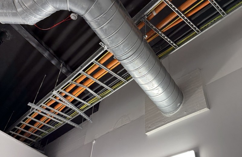 Rooftop kitchen extract fan and ductwork in Brighouse