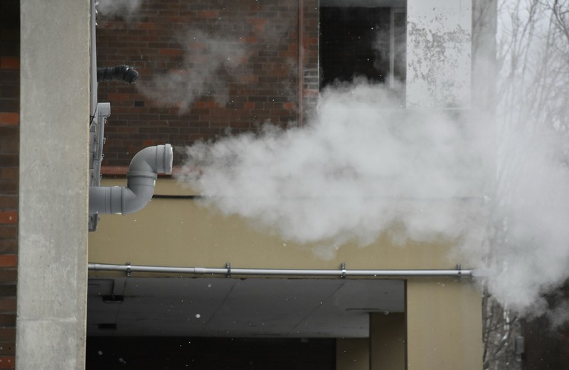 Rooftop kitchen extract fan and ductwork in Droitwich