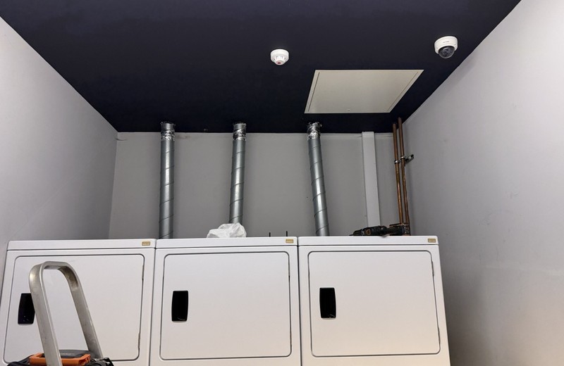 Rooftop kitchen extract fan and ductwork in Glossop