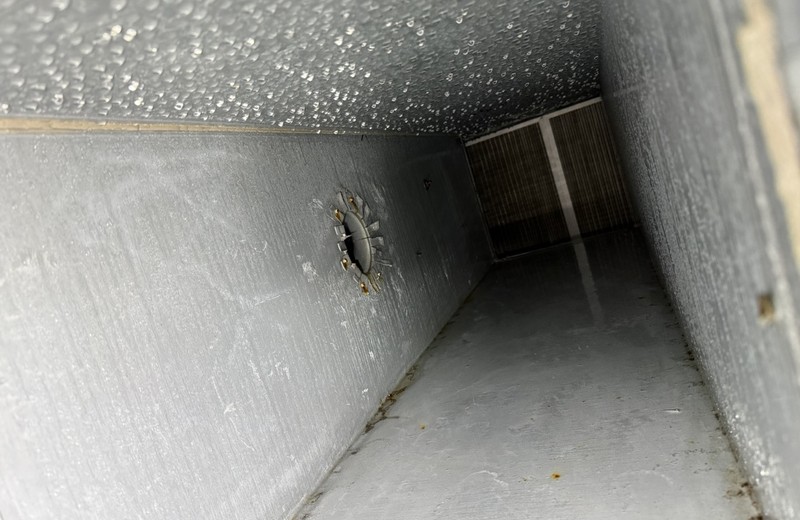 Rooftop kitchen extract fan and ductwork in Ilford