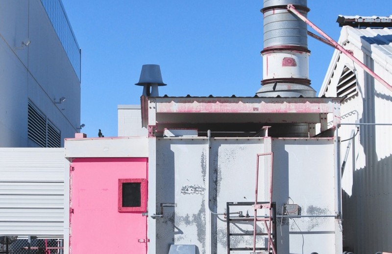 Rooftop kitchen extract fan and ductwork in Lewisham