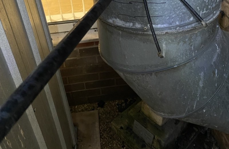 Rooftop kitchen extract fan and ductwork in Market Drayton