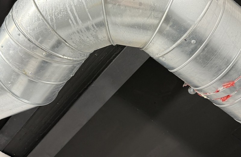 Rooftop kitchen extract fan and ductwork in Tiverton
