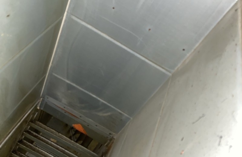 Rooftop kitchen extract fan and ductwork in Ulverston