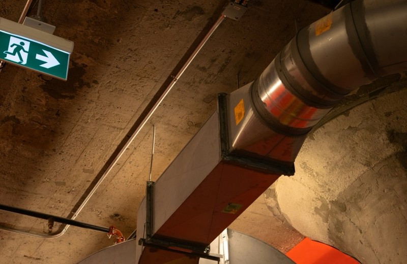 Rooftop kitchen extract fan and ductwork in Whitehaven